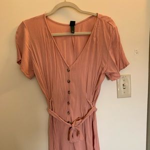Pink Button Up Romper